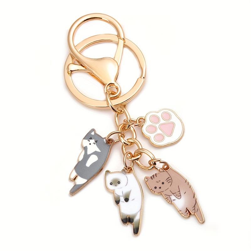 

Kawaii Cat Keychain Pet Paw Key Ring Animal Footprint Key Chains Souvenir Gifts For Women Men Cay Keys Diy Handmade Jewelry A