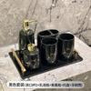 6-piece Bathroom Supplies Ceramic Marble Mug Emulsion Bottle Toothbrush Holder Storage Tray Bathroom Decoration Accessories