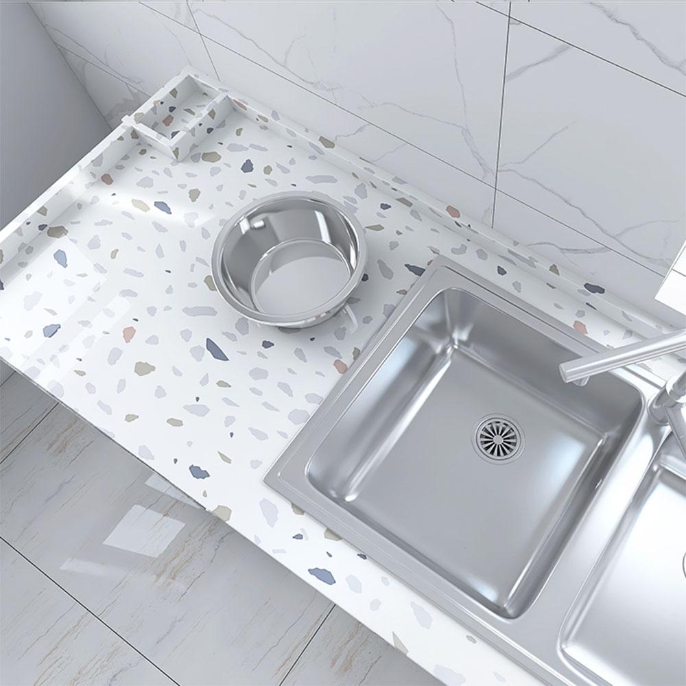 40CM Marmurowa Dekoracja Domu Samoprzylepne Naklejki Ścienne Odporne na Wilgoć Odporne na Wysokie Temperatury Tapeta do Szafek Kuchennych