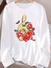 (Asian Size) Trend Butterfly Cute Tee Print T Shirt Women Clothing Autumn Winter Spring Casual Fashion Top O-neck Graphic Long Sleeve T-shirts