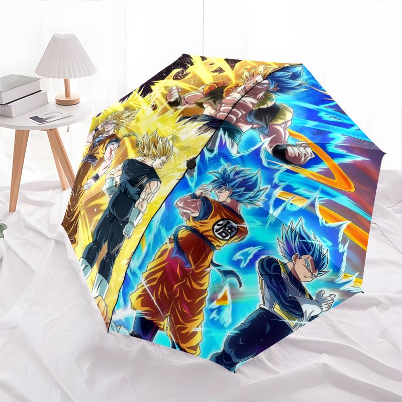 1 PC Automatic Folding Umbrella - Dragon Ball Z Pattern Portable Foldable Design With 8 Ribs Christmas Birthday Gifts