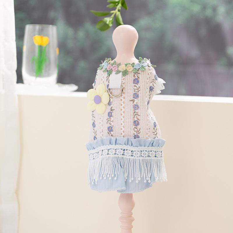 Tavasz-nyári farmerruha: Hongkongi stílusú kantáros szoknya kutyáknak és macskáknak