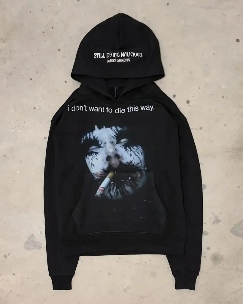 Harajuku Y2k Casual Print Hoodies Women Grunge Streetwear Sweatshirt Tops Goth Oversized Hoodie Clothes Tracksuit Men Clothing