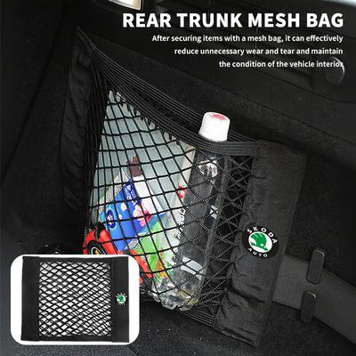 AAABT1 For Car Rear Trunk Net Mesh Elastic Nylon Back Cargo Storage Organizer Holder Auto Accessories Kamiq Karoq Octavia 2 3