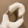 2025 Fall/Winter New Arrival Women's Chunky-Soled Snow Boots with Fleece-Lined Cotton Inner, Round-Toe Slip-On Cotton Boots