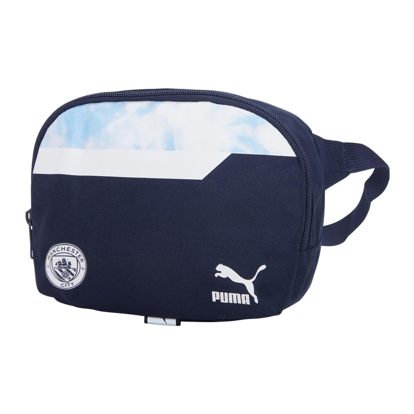 Puma Mcfc Iconic Fabric Waist Bag Regular Couple Unisex bags Blue 07861305 Blue