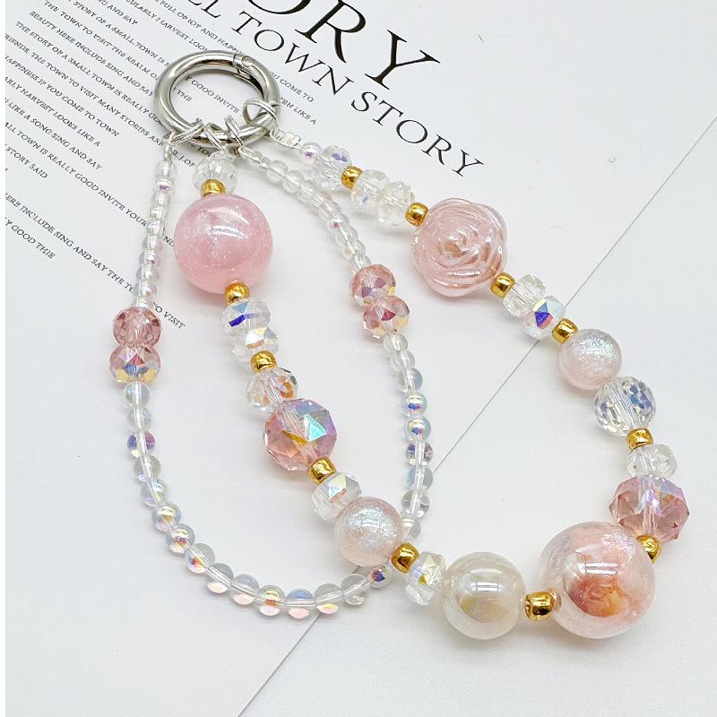 Customized High-End Beaded Phone Lanyard with Anti-Lost CCD Camera Pendant