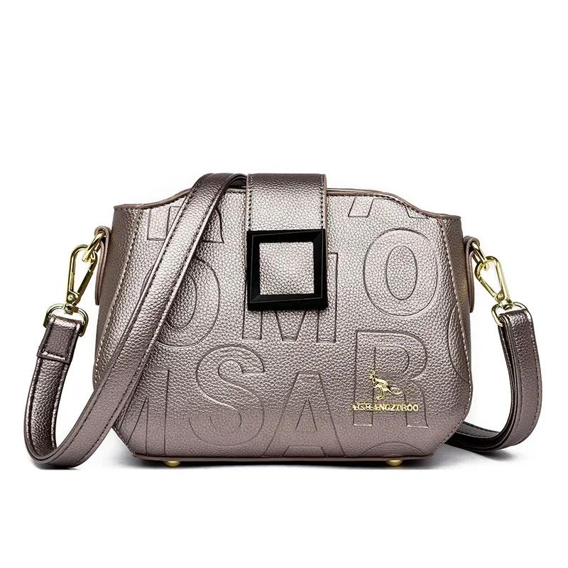 Fashion Women's Square Buckle Crossbody Bag Casual Shoulder Crossbody Bags Ladies Luxury Designer Large Capacity Travel Handbag