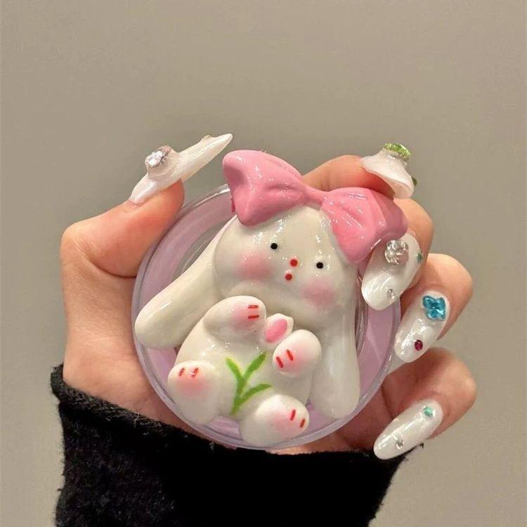 Rabbit Is Suitable for Apple 16promax Mobile Phone Case 15plus Magnetic Suction 14 Bracket 13pro Matte 16e All-inclusive 17.