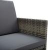 5 Piece Garden Dining Set with Cushions Poly Rattan Grey