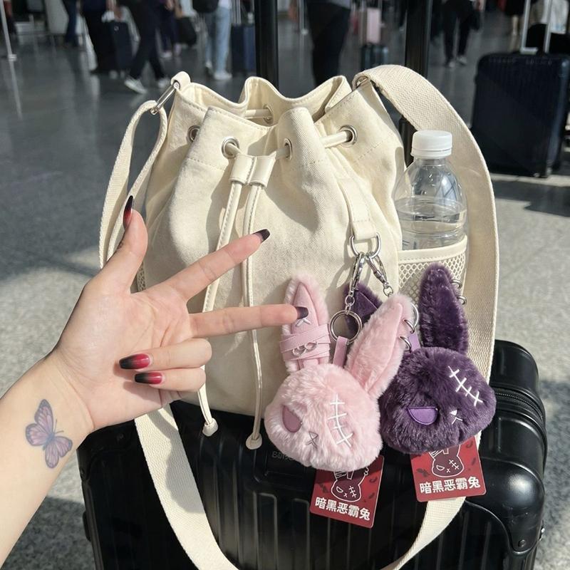 Dunkles Kaninchen Schlüsselanhänger Gotischer Stil Hase Schlüsselanhänger Rucksack Anhänger Charms Cartoon Hängender Schlüsselanhänger Geburtstagsfeier Geschenk