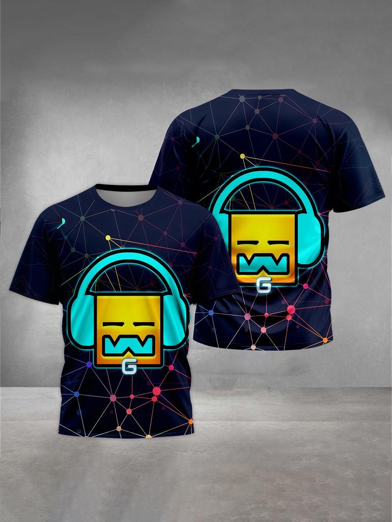 Game Geometry Dashs Print Baby Clothing 7 to 13Years Male Outdoor Clothes for Children Boy Girl Child T-Shirt Top Shirts