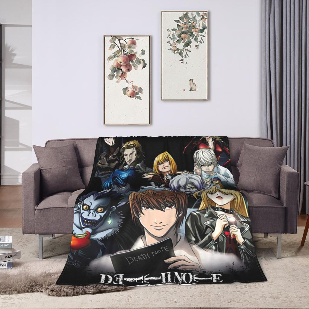 Death Note Manga Anime TV Show Poste Blanket Soft Street Trend Plush Throw Blanket For Bedroom Flannel Bedspread Bed Cover