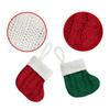 3pcs Red Green Christmas Knitted Socks Mini Cutlery Cover Christmas Tree Pendant  Kids