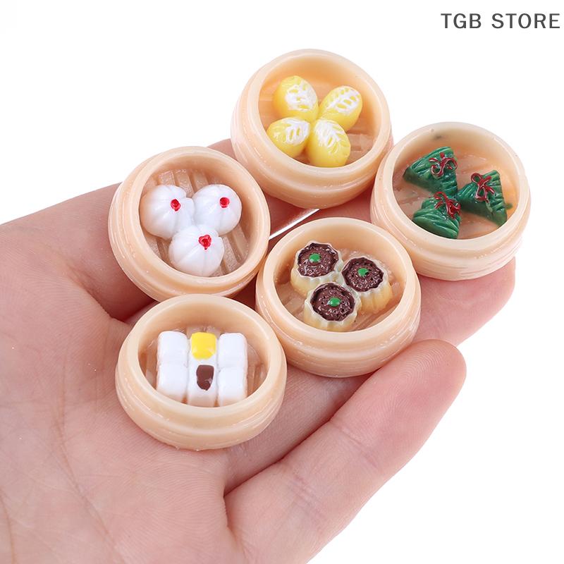 Miniature Mini Food Toys Steamer Ornaments Imitation Steamed Buns Decoration Kitchen Accessories
