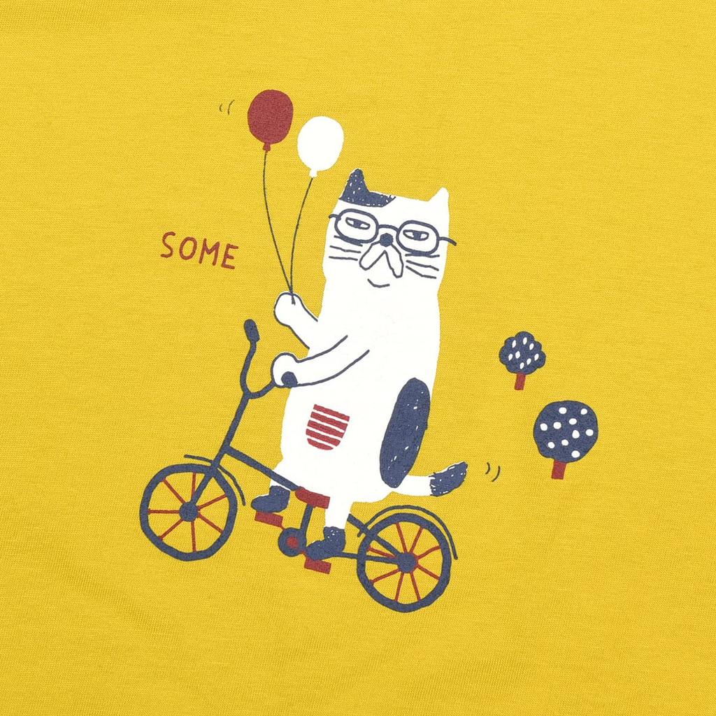 Kusguru Japan Sleeve Size Size M Women's Three-Quarter T-Shirt, Yellow, 236143-02,