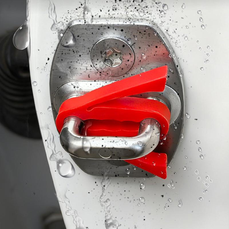 SEAMETAL Car Door Lock Shock Absorber Pad Silicone Strip Door Lock Buckel Protector Cover Sound Damper Buffer Deadener