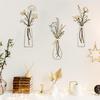 3 Pieces Set Vase Design Floral Decor 3D Wall Stickers Wall Decor Metal Flowers Wall Art  Bathroom