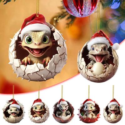 Festive Cartoon Decor Dragon Baby Egg Christmas Tree Hangings Ornaments Holiday Christmas Tree Decor Pendants Unique Set