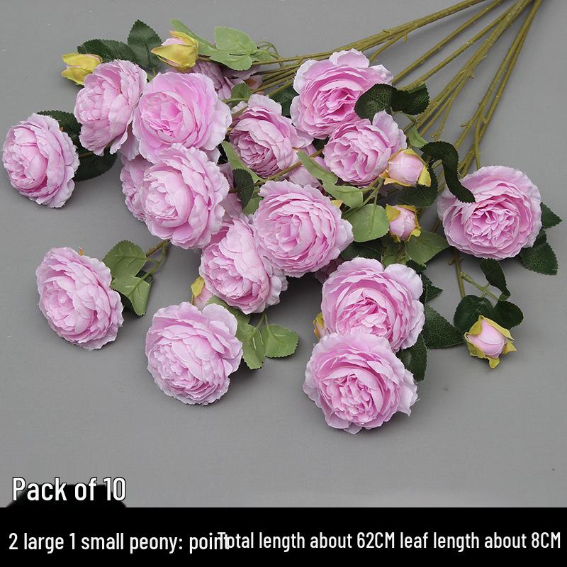 10-Piece Purple Floral Artificial Flower Set for Wedding and Aisle Decor