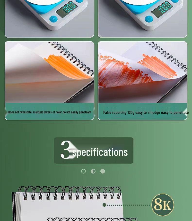 A4 Cartoon Animation Marker Sketchbook for Art Students - 8K Drawing & Hand-Painted Book