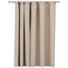 VidaXL Rideau occultant d'aspect de lin avec crochets Beige 290x245 cm