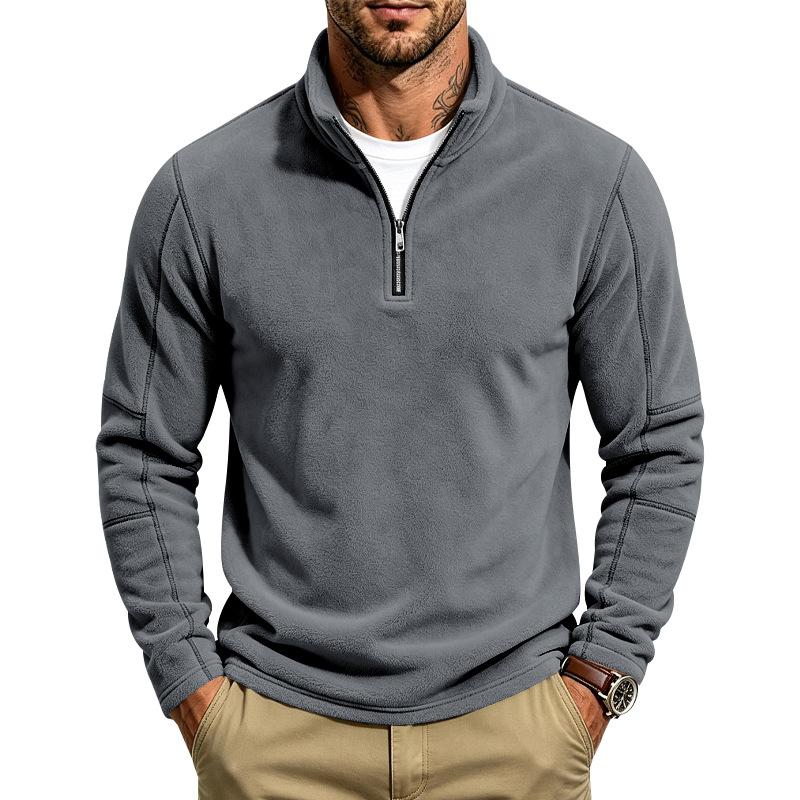 Men Zipper Sweatshirts Quarter Zip Pullover Half Zipper Hoodie Men Gym Man Autumn Solid Men's Sweatshirt Coat