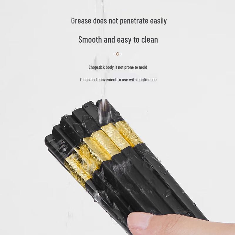 NHZHIW Black Alloy Chopsticks