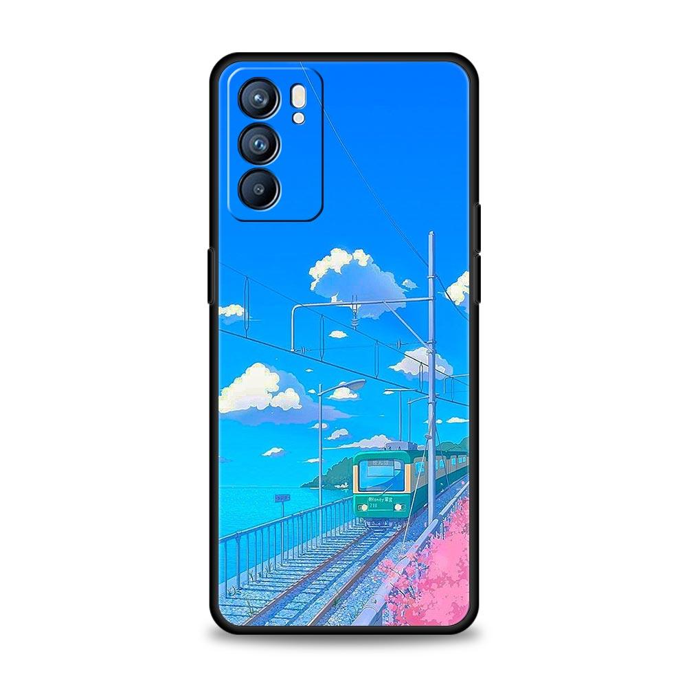 

Вишневый японский Traint гора Fuji для Oppo Reno7 Reno6 Pro Plus A54 5G чехол Find X6 X5 A53 A52 A9 A15 A95 A17 A16 A76 A74 крышка Oppo A54 5G