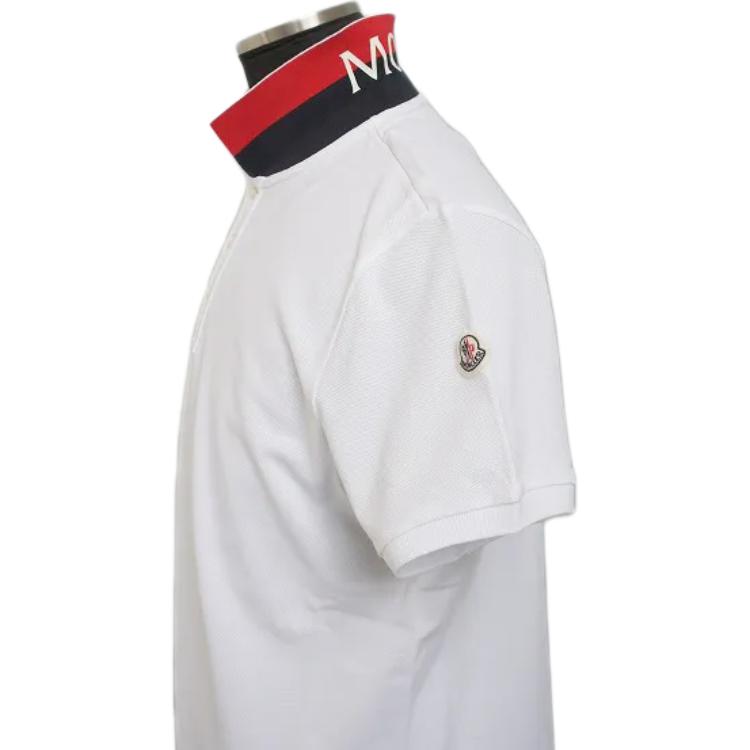 Moncler Minimalist Short Sleeve Polo Shirt Men tops Ivory 0918A7051084556001