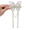 2025 Autumn/Winter Red Pearl Butterfly Tassel Hair Clip for Women