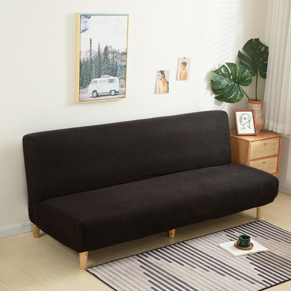 Japanese Style Stretchable Waffle Sofa Cover Solid Color Universal Corn Fleece Couch Slipcover Full Protection