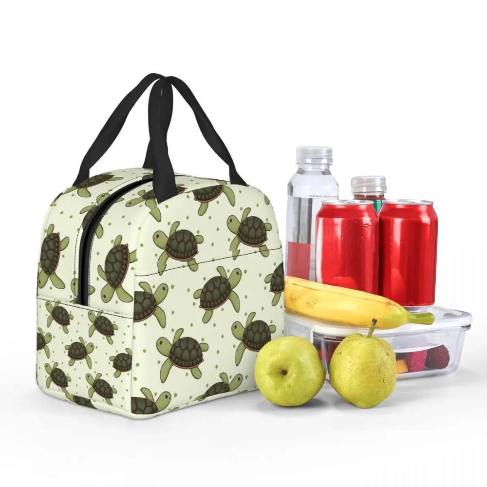 Entzückende Cartoon-Meeresschildkröte Isolierte Lunchtasche für Damen Kinder Auslaufsichere Lebensmittelboxen Thermische Lunchbox Tragetasche