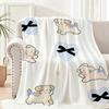 Puppy ins cute Throw Lightweight 240g Flannel Blanket Soft Skin-friendly for Summer Cooling