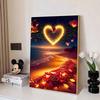 New Arrival 5D DIY Full Circle Diamond Painting "Love Beach" Embroidery Cross Stitch Home Decor Gift