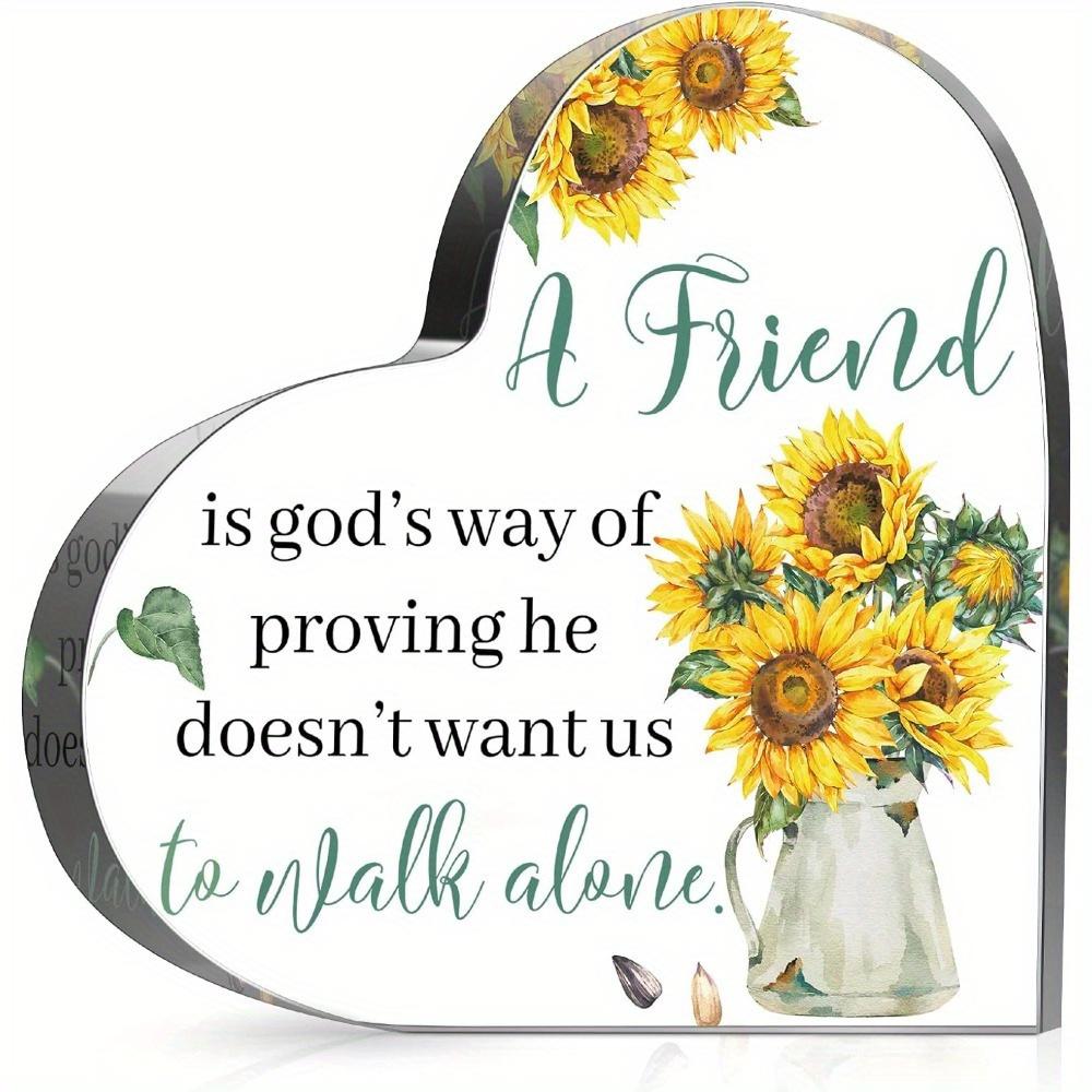 

Sunflower Christian Gift - Inspirational Crystal Table Decor for Friends & Weddings чистый