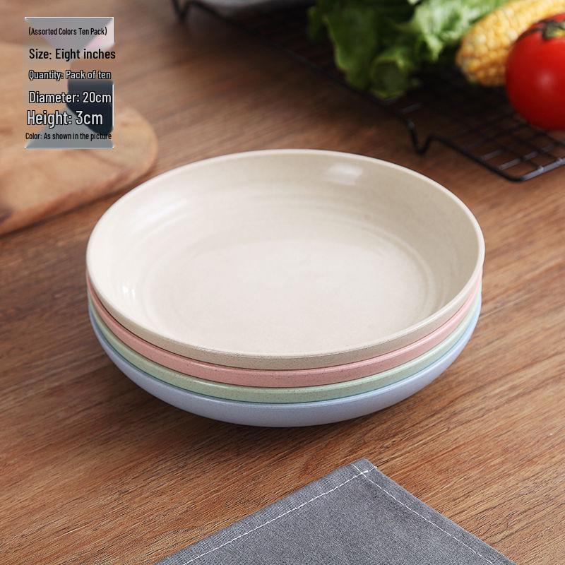 Sada biologicky odbouratelných plastových jídelních talířů odolných vůči vysokým teplotám