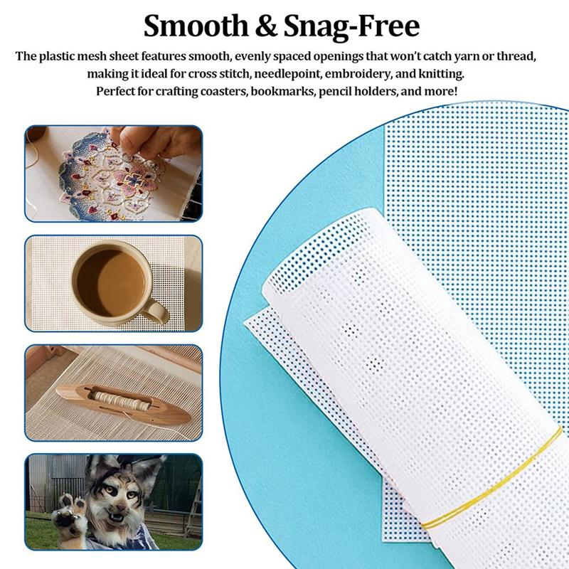 Plastic Canvas Sheet For Needlepoint& DIY Crafts- 13.4 Inch By 10.4 Inch With 2.5Mm Grid Design 4 Pack