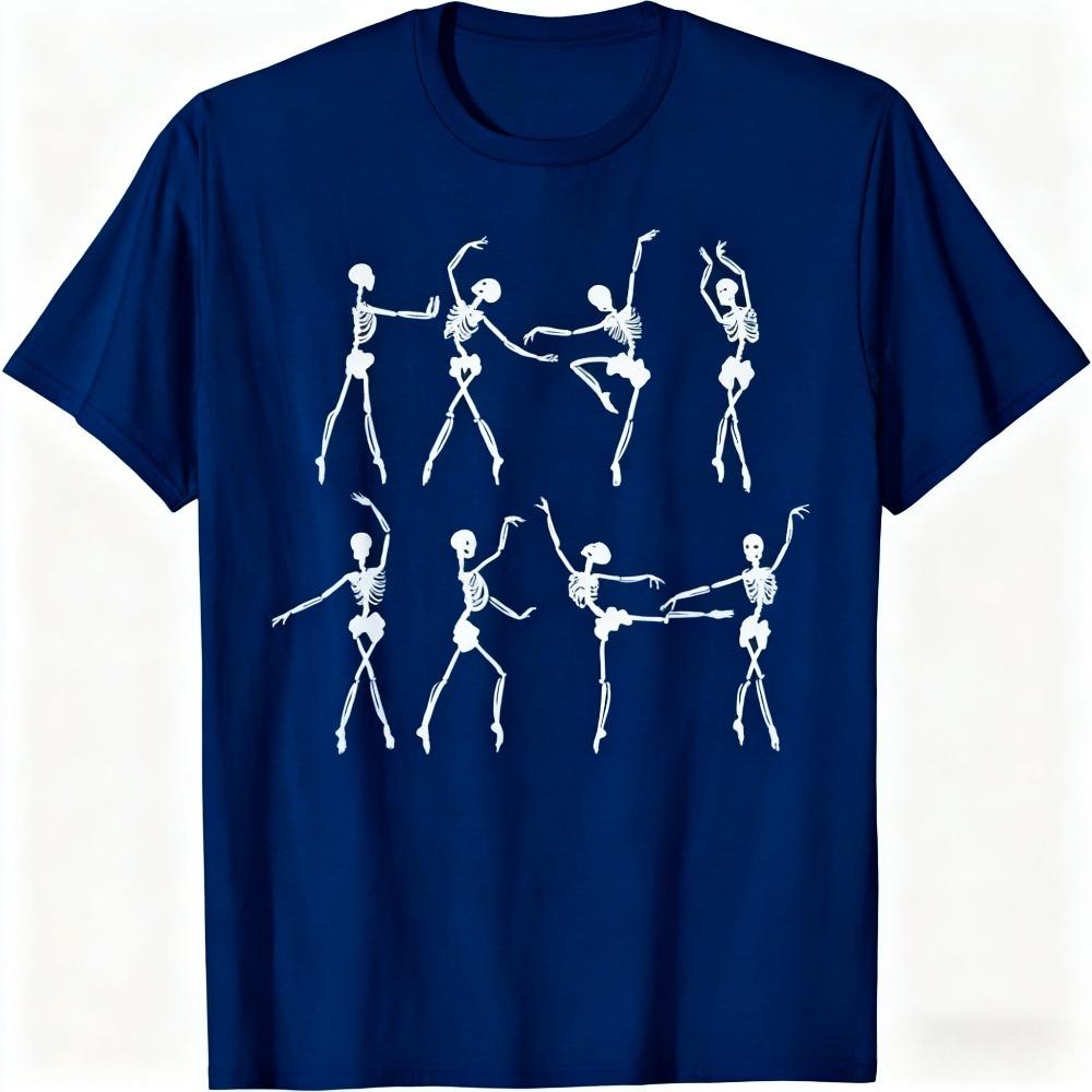 Skeleton Ballerinas Tshirt Ballet Dance Cute Halloween TShirt Women Daily Life Casual Cotton Tops Ballerina Funny Gift Shirt
