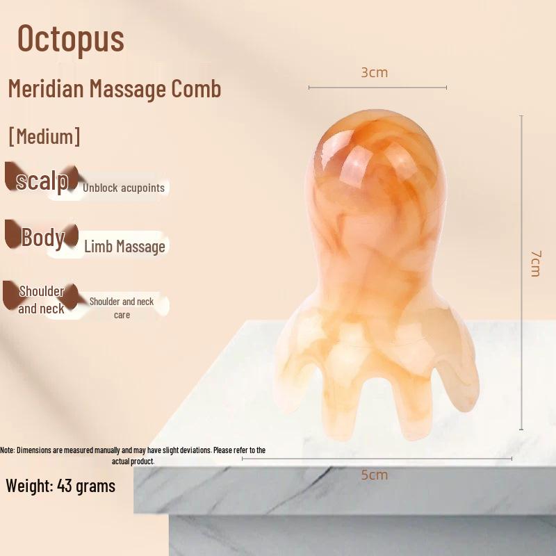 Octopus Resin Meridian Massage Comb - Traditional Chinese Medicine Scalp & Health Tool