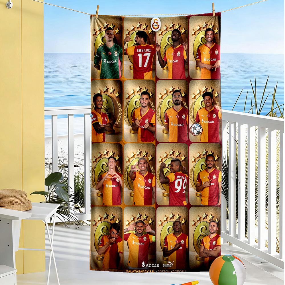 Galatasaray Beach Towel Quick-Dry Soft Microfiber Comfortable Lightweight Portable for Swimming,Beach,Camping, Travel, Beach Accessories,Gym