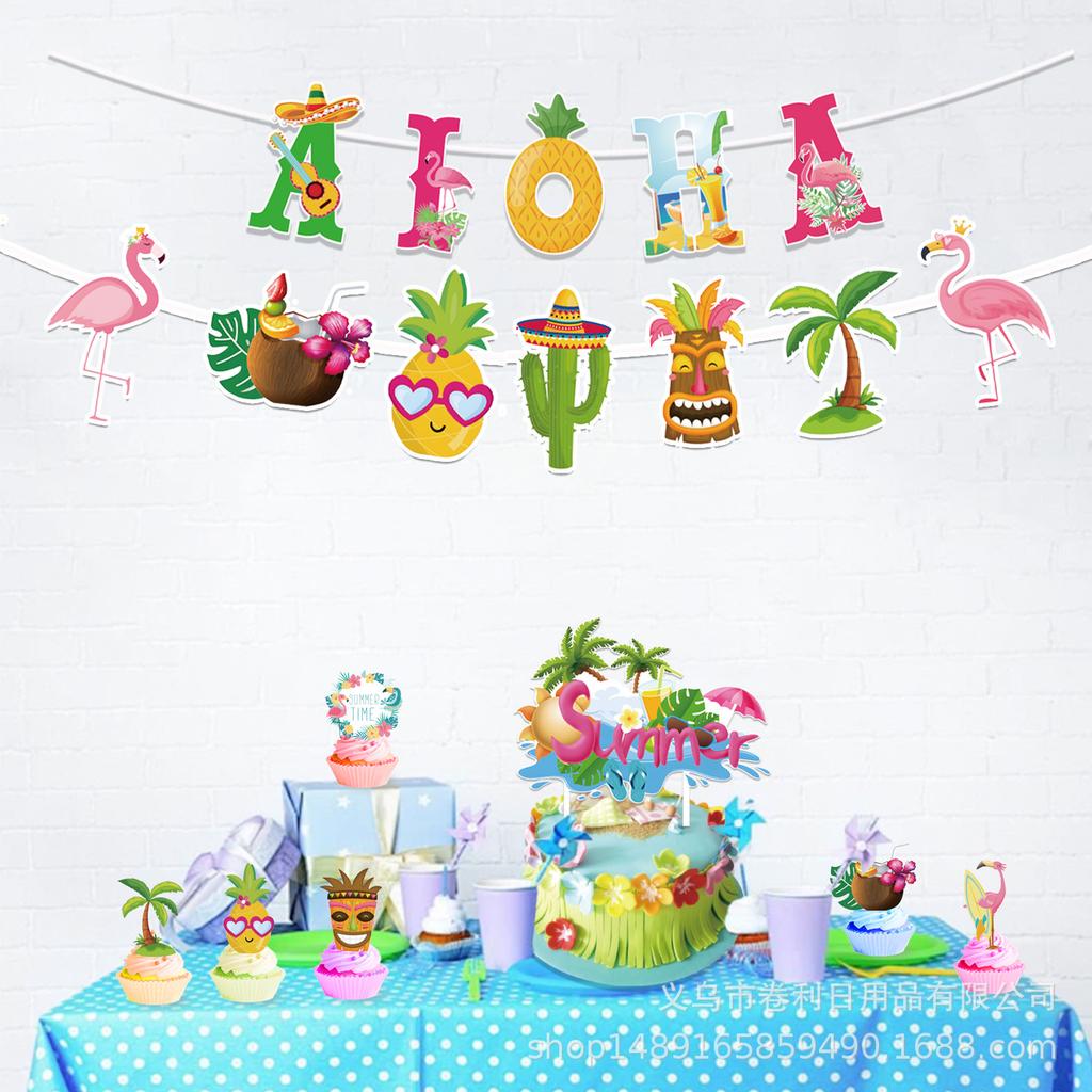 Theme Party Decoration Layout Banner Pulling Flag Disposable Size Power Strip Background Cloth