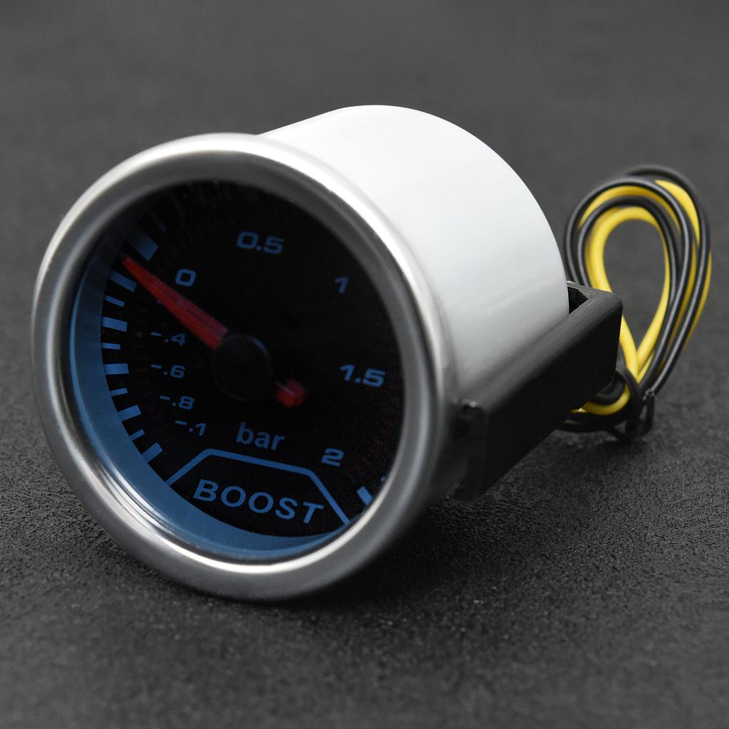 2" 52mm Car Turbo Boost Gauge Meter -1~0~2 BAR Turbo Boost Meter LED Smoke Len Boost Indicator For 12V Car Vehicle Accessories