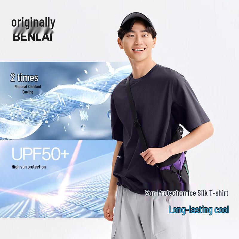 BRL460030 Men s Cool-Touch Round Neck T-Shirt L