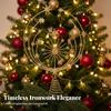 Christmas Tree Top Finial | Glittery Openwork Design, Gold-Toned, Ornament, for