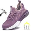 Damen Puncture Proof Stahlkappe Sicherheitsschuhe Atmungsaktive Sport Arbeits Sneaker Bau Sicherheitsstiefel Anti-Quetsch