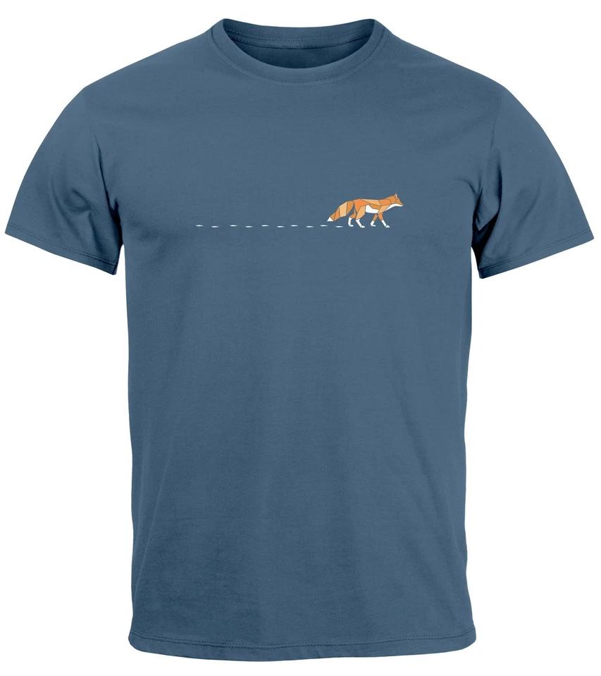 Fox Forest Animal Print Logo Print Badge Fashion Street Style Mens T-Shirt 2 2XL