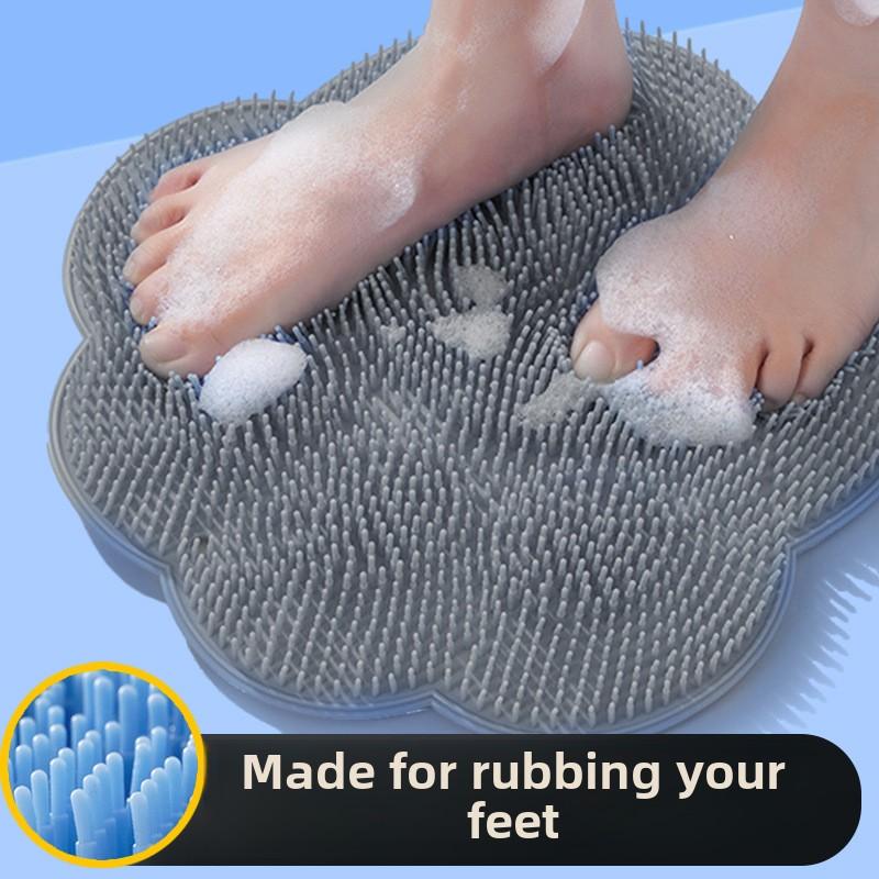 Alfombrilla exfoliante para ducha y masaje, antideslizante, para baño, para lavar los pies, para pared, con cepillos y ventosas