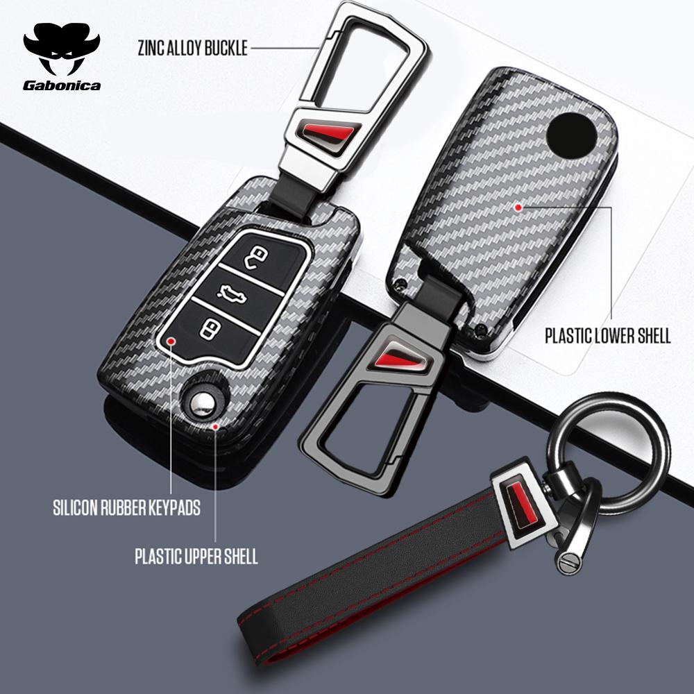 Abs Carbon Fiber Car Key Case Cover For Vw Volkswagen Polo Tiguan Passat B5 B6 B7 Golf 4 5 6 Mk6 Jetta Lavida For Skoda Octavia