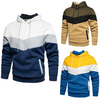 Herren Farbblock Freizeit Sport Hoodie für Herbst/Winter